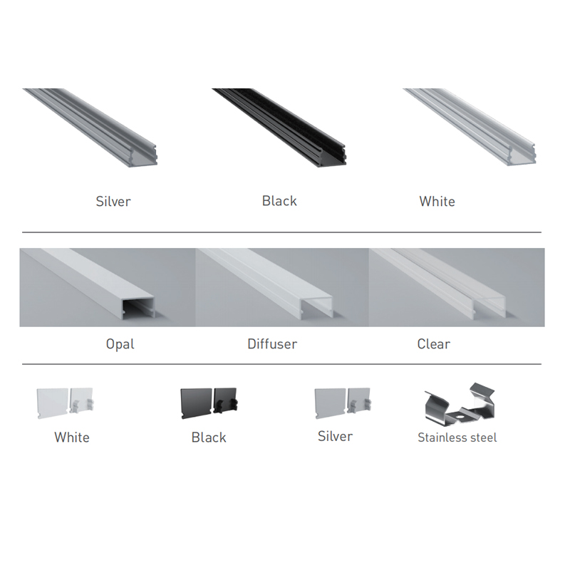 Square LED Channel Diffuser Aluminum Profile For 16mm LED Strips Square LED Channel Diffuser Aluminum Profile For 16mm LED Strips